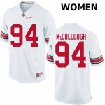 NCAA Ohio State Buckeyes Women's #94 Roen McCullough White Nike Football College Jersey PLX0545FT